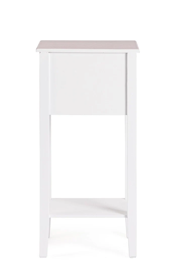 Mobiletto in Legno con 1 Cassetto e Ripiano Stile Shabby Chic - FAYEL