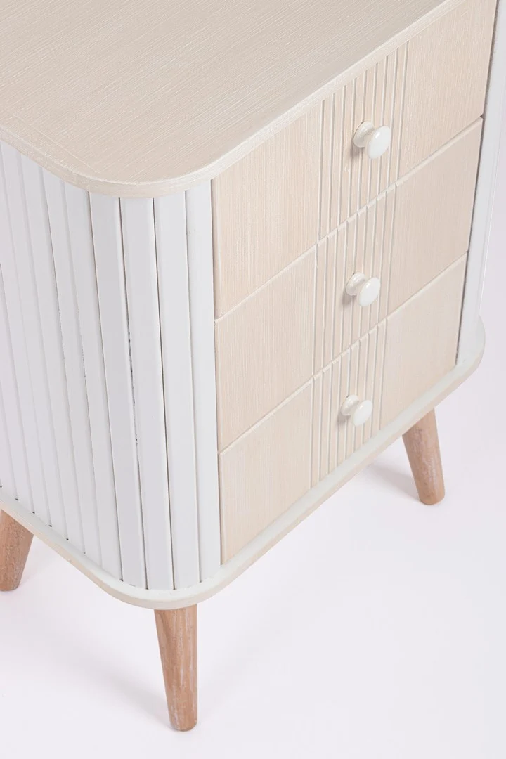 Comodino Cassettiera 3 Cassetti in Legno Stile Nordico - VESLY