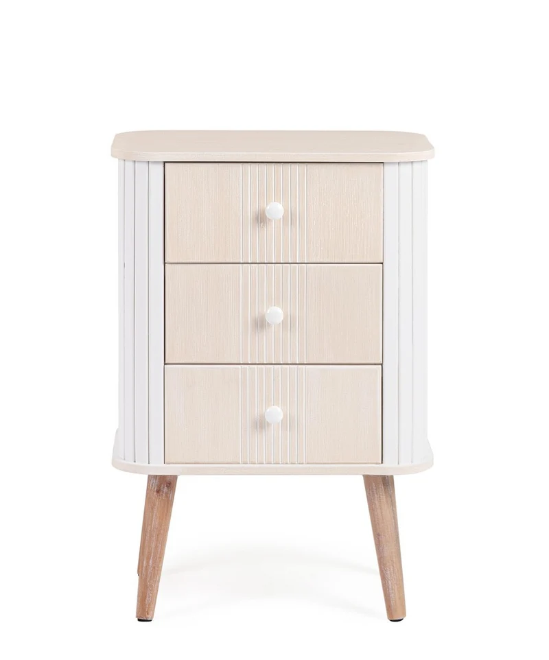 Comodino Cassettiera 3 Cassetti in Legno Stile Nordico - VESLY