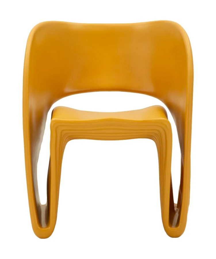 Poltrona imbottita senape design contemporaneo 65x57x76 cm - SAND