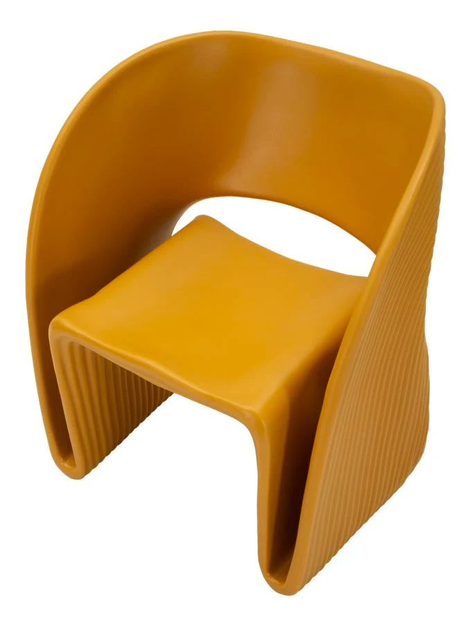 Poltrona imbottita senape design contemporaneo 65x57x76 cm - SAND