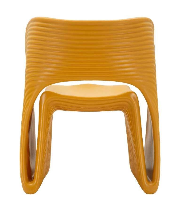 Poltrona imbottita senape design contemporaneo 65x57x76 cm - SAND