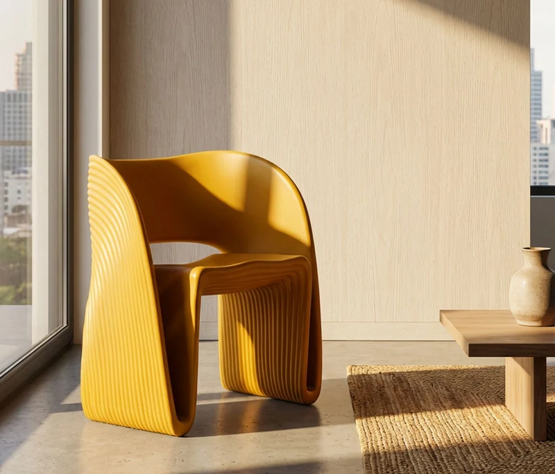 Poltrona imbottita senape design contemporaneo 65x57x76 cm - SAND