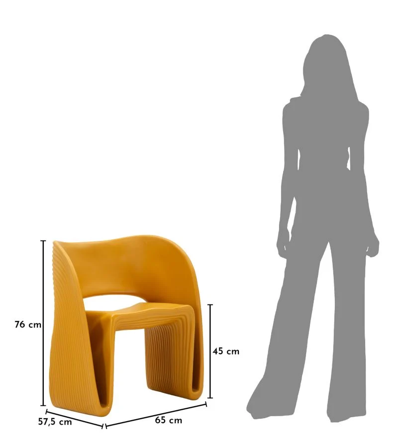 Poltrona imbottita senape design contemporaneo 65x57x76 cm - SAND