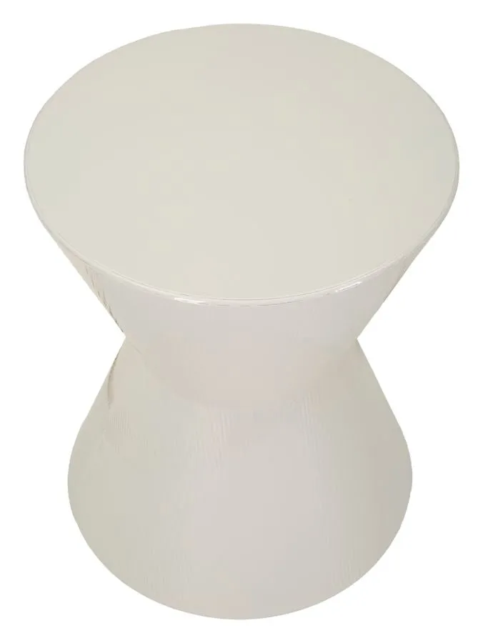 Tavolino rotondo in metallo lucido stile contemporaneo 45x55 cm - OYO