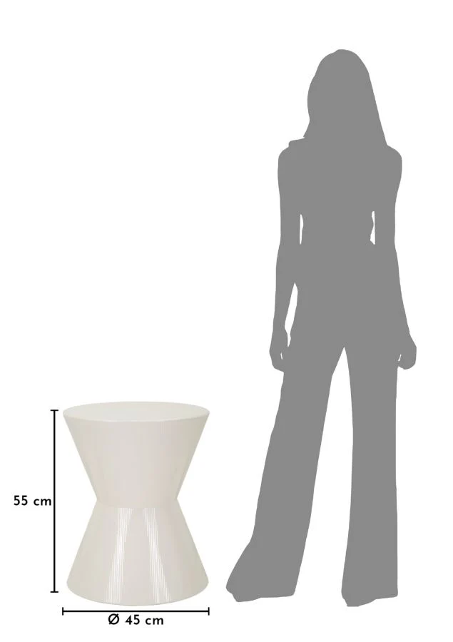 Tavolino rotondo in metallo lucido stile contemporaneo 45x55 cm - OYO