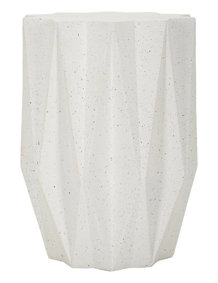Tavolino rotondo effetto pietra stile moderno 38x53 cm - STAR