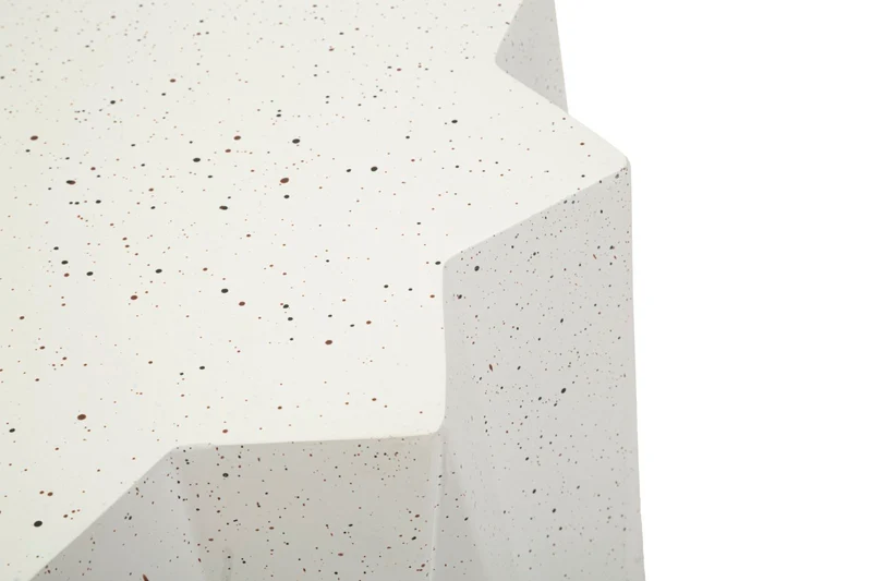 Tavolino rotondo effetto pietra stile moderno 38x53 cm - STAR