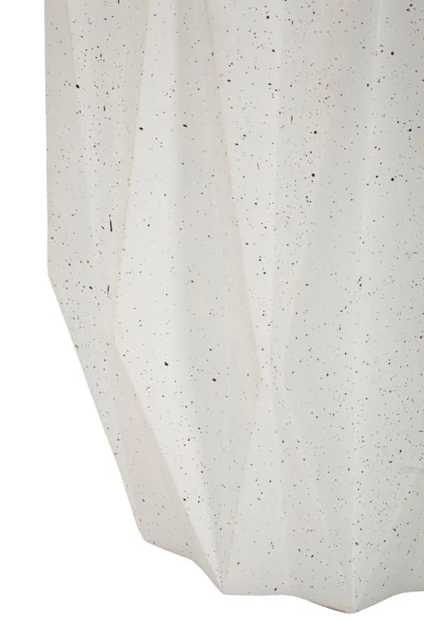 Tavolino rotondo effetto pietra stile moderno 38x53 cm - STAR