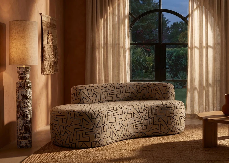 Divanetto moderno 3 posti 176x91,5x69 cm design cosmopolita - NAIROBI