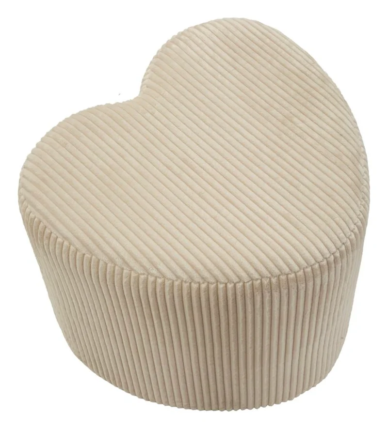 Pouf a Forma di Cuore con Tessuto Plissettato 49x45x42 cm - HEART