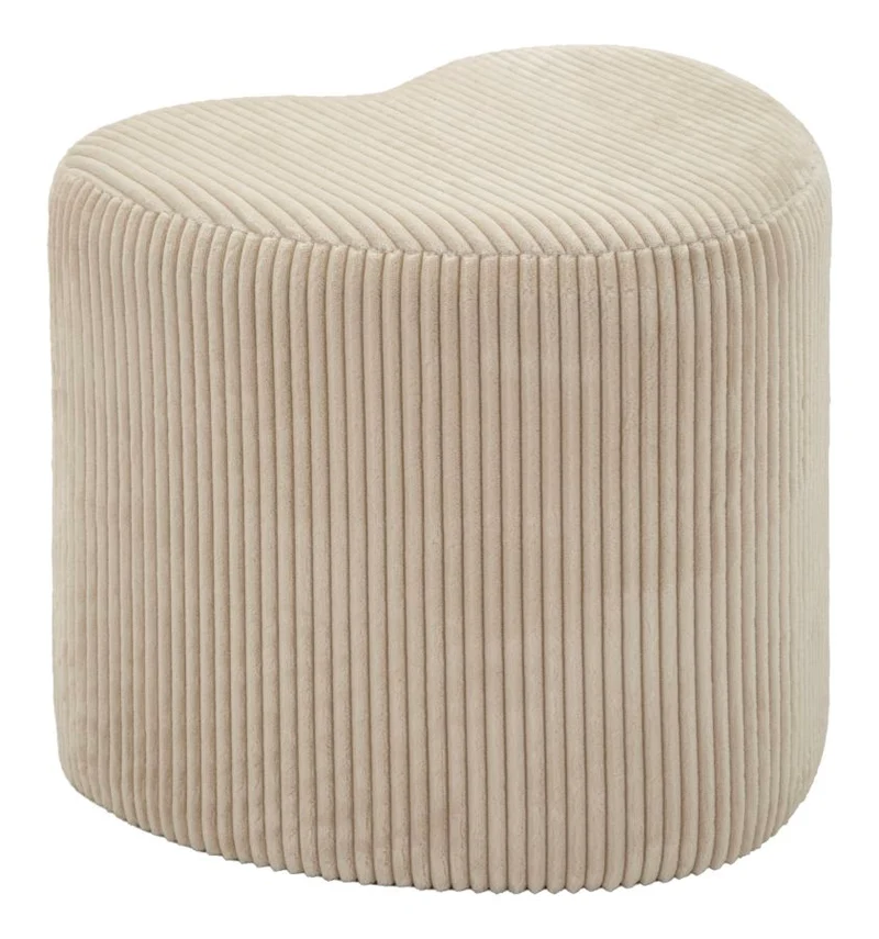 Pouf a Forma di Cuore con Tessuto Plissettato 49x45x42 cm - HEART