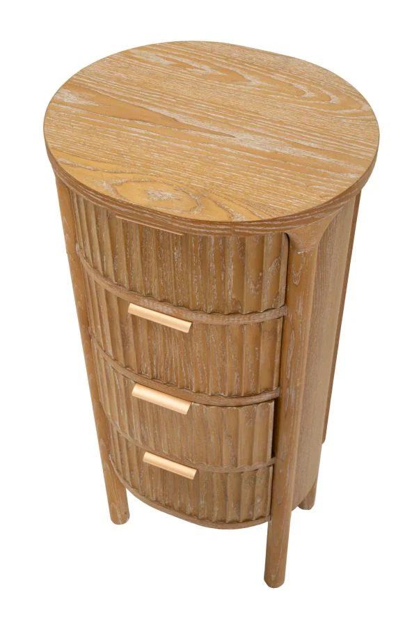 Cassettiera 3 cassetti in legno naturale 38x33x82 cm - GOTEBORG