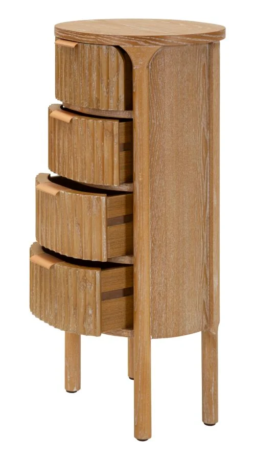 Cassettiera 3 cassetti in legno naturale 38x33x82 cm - GOTEBORG