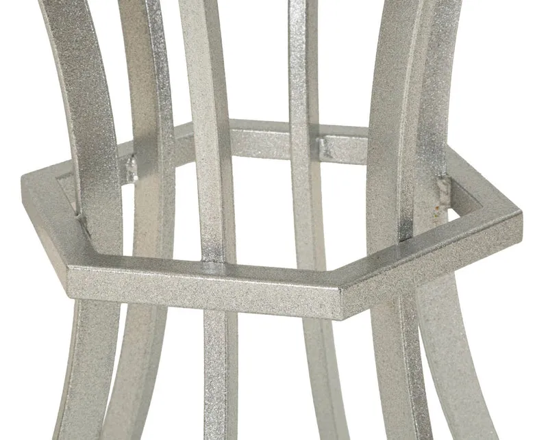 Tavolino rotondo in metallo con piano effetto marmo 56x68 cm - ISTANBUL
