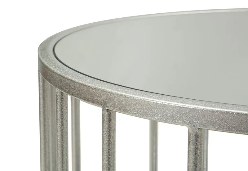 Tavolino da caffè in metallo con piano effetto marmo 90x50 - SMIRNE