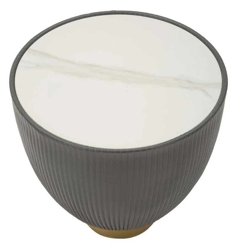 Tavolino da caffè rotondo in metallo diametro 46 cm altezza 45 cm - ELGE