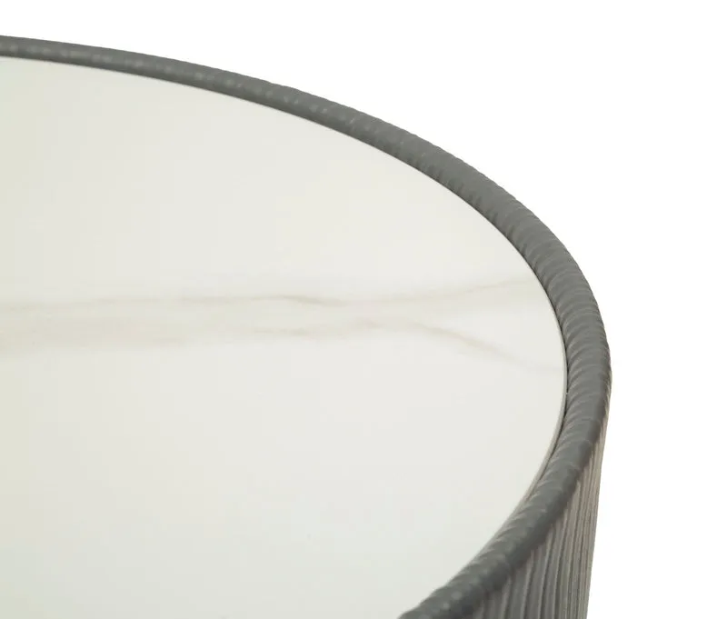 Tavolino da caffè rotondo in metallo diametro 46 cm altezza 45 cm - ELGE