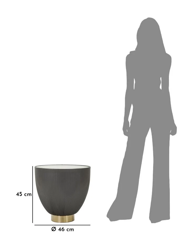 Tavolino da caffè rotondo in metallo diametro 46 cm altezza 45 cm - ELGE