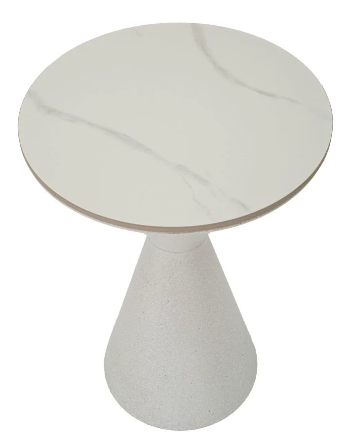 Tavolino rotondo bianco doppio piano diametro 44,5 cm altezza 63 cm - TAVOLINETTO WHITE DOUBLE