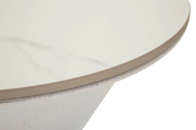 Tavolino rotondo bianco doppio piano diametro 44,5 cm altezza 63 cm - TAVOLINETTO WHITE DOUBLE