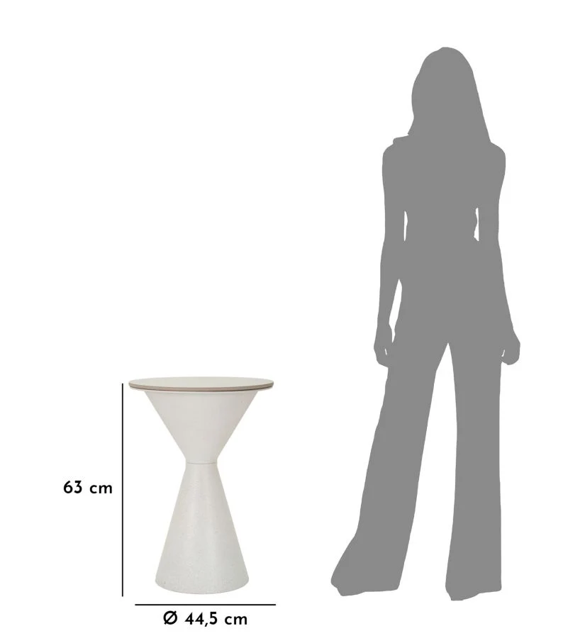 Tavolino rotondo bianco doppio piano diametro 44,5 cm altezza 63 cm - TAVOLINETTO WHITE DOUBLE