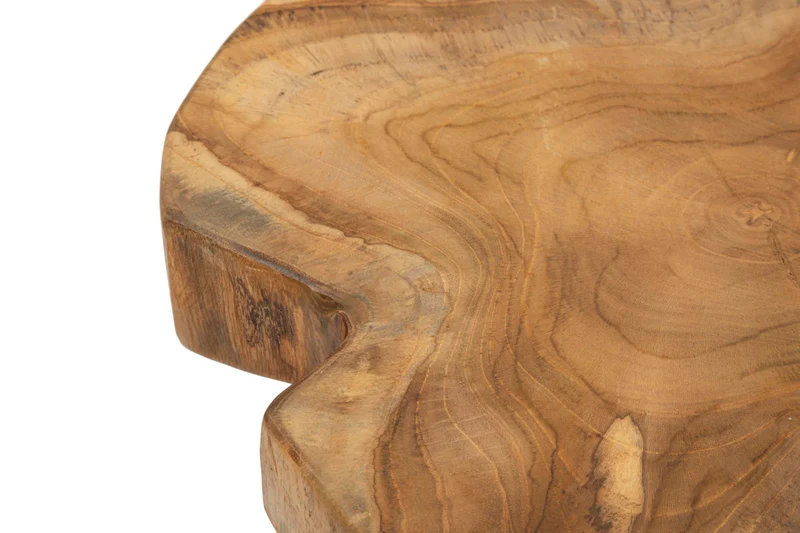 Sgabello rotondo in legno di teak riciclato 35x45 cm - KURSI