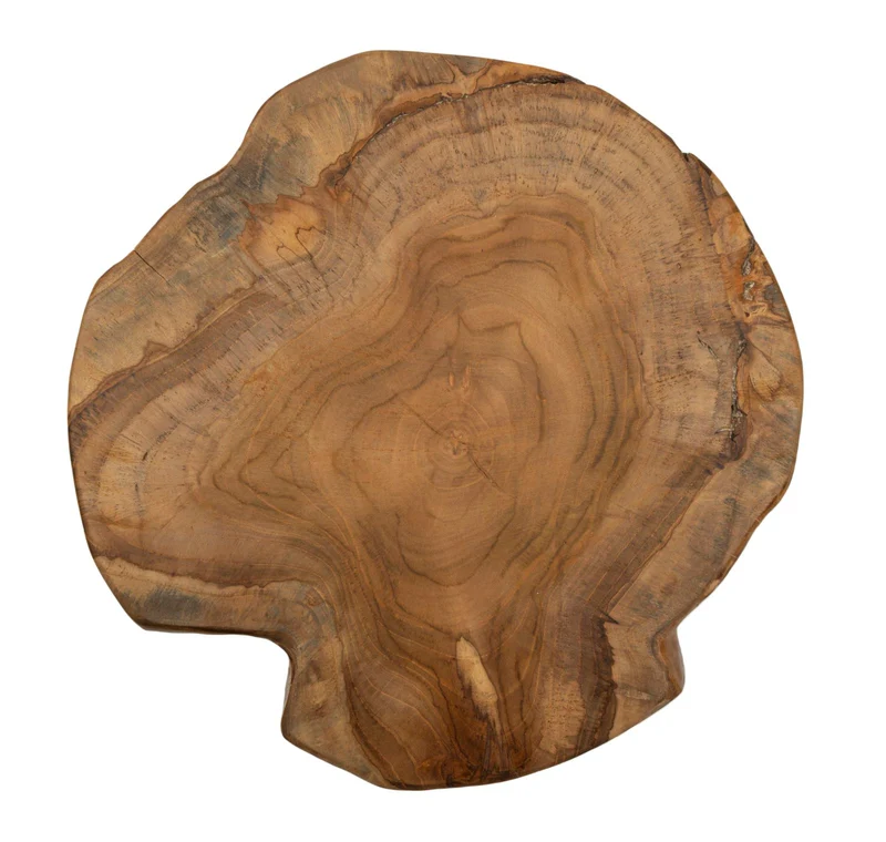 Sgabello rotondo in legno di teak riciclato 35x45 cm - KURSI