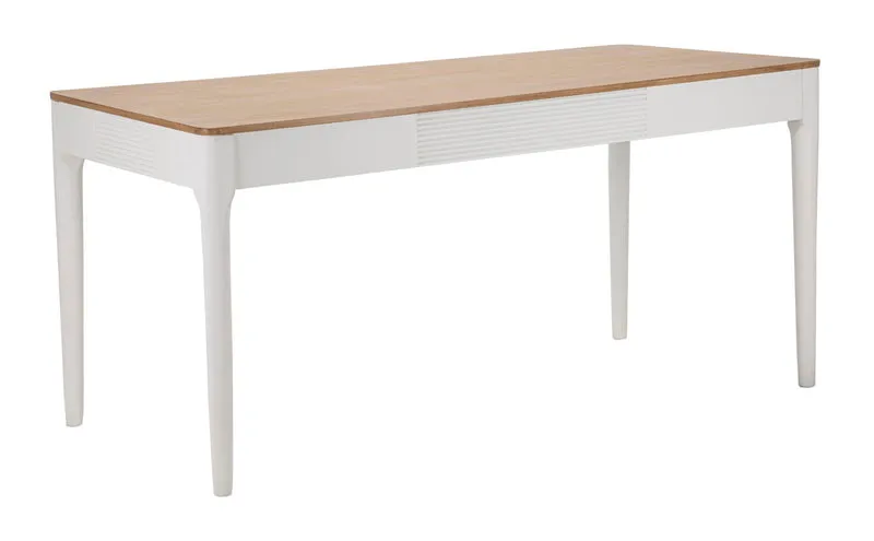 Tavolo da pranzo rettangolare in legno bianco 180x90x80 cm - MATERA