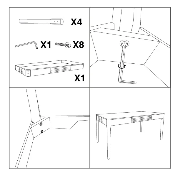 Tavolo da pranzo rettangolare in legno bianco 180x90x80 cm - MATERA