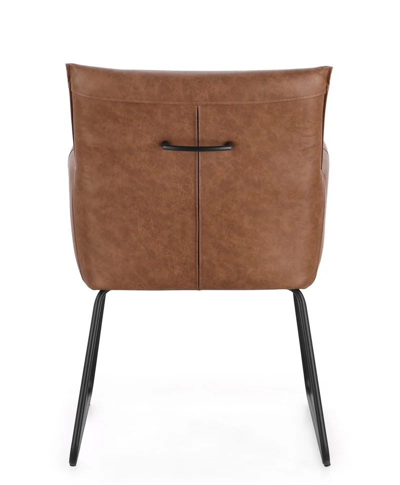 Set di 2 Sedie con Braccioli in Tessuto Tweed e Gambe in Acciaio - EVELYN