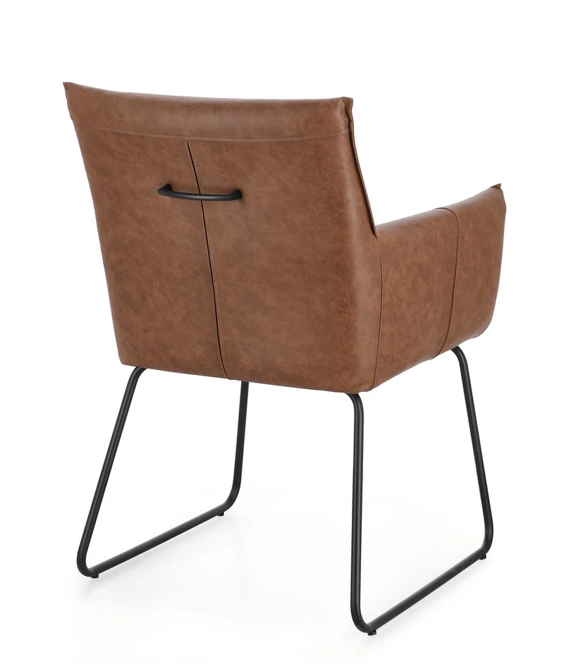 Set di 2 Sedie con Braccioli in Tessuto Tweed e Gambe in Acciaio - EVELYN