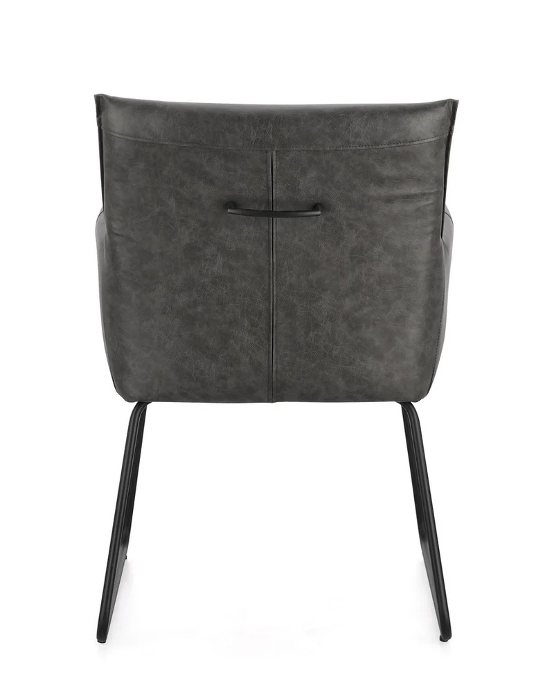 Set di 2 Sedie con Braccioli in Tessuto Tweed e Gambe in Acciaio - EVELYN
