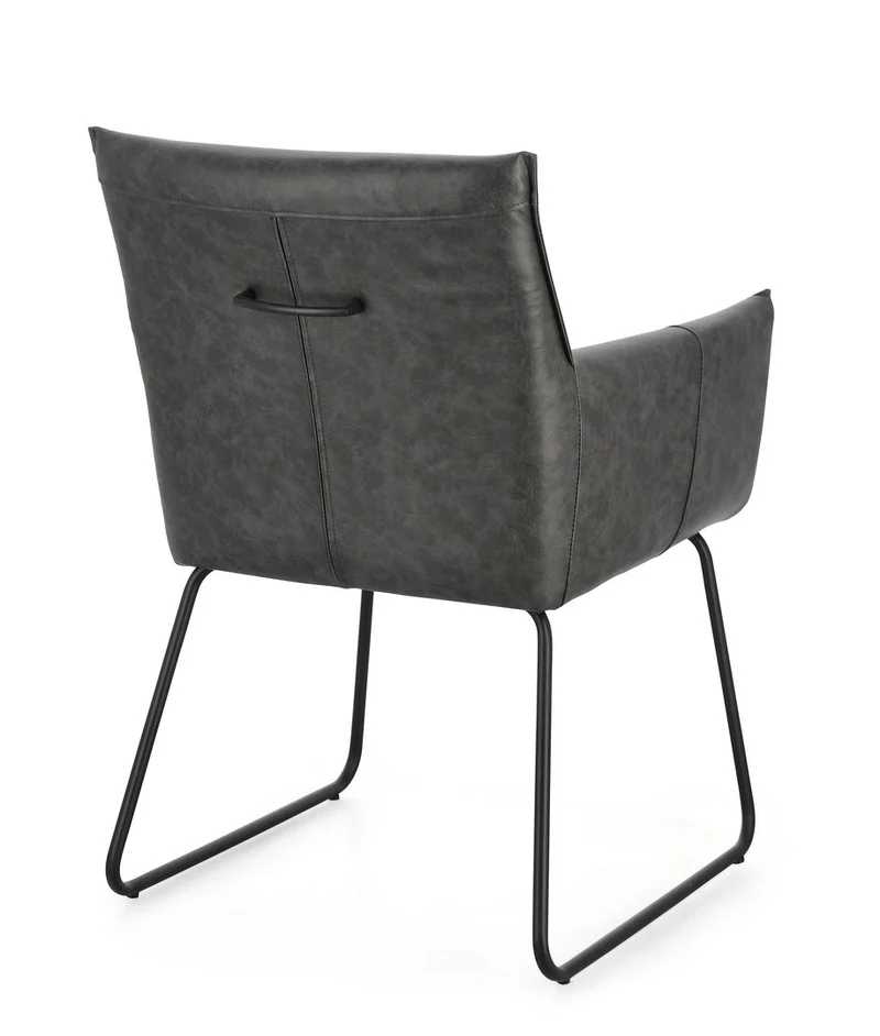 Set di 2 Sedie con Braccioli in Tessuto Tweed e Gambe in Acciaio - EVELYN