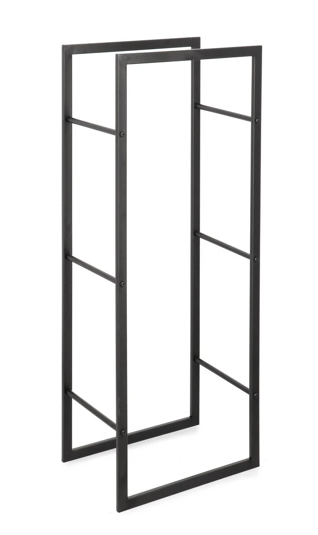 Set di 4 Porta Legna in Acciaio Verniciato Stile Industriale Nero - JOONAS