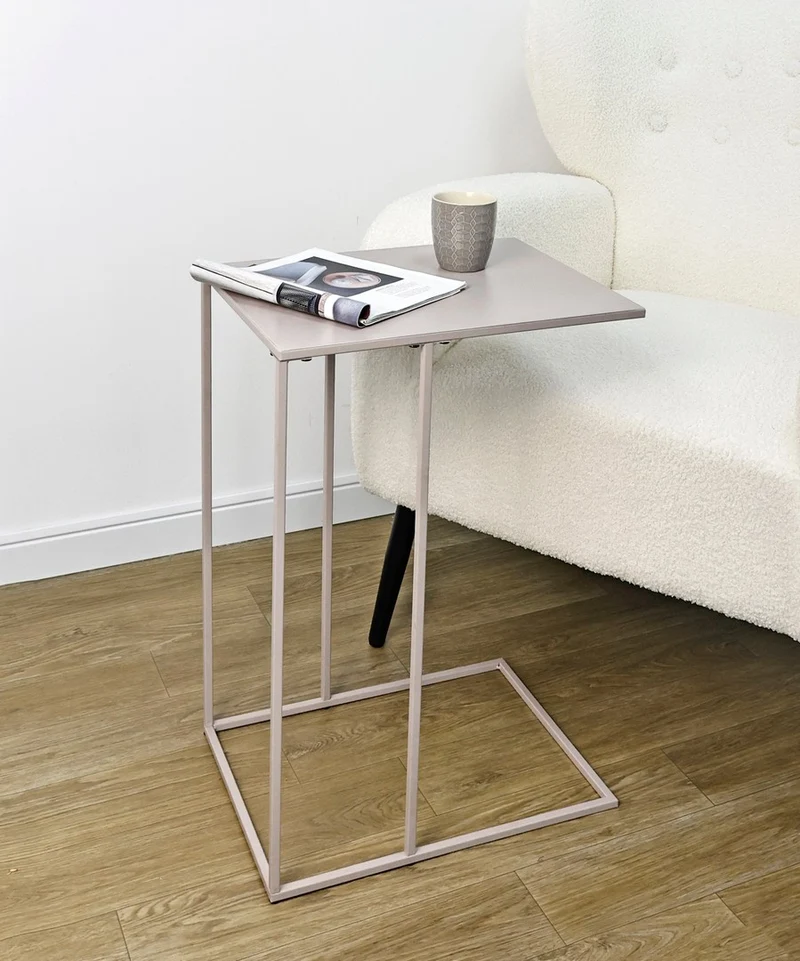 Set di 4 Tavolini Laterali in Acciaio Verniciato Nero 40x58h - ALRIK