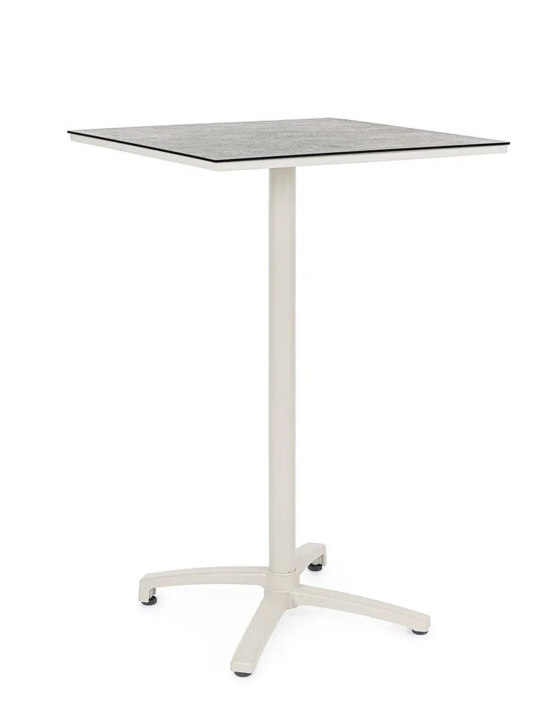 Tavolo bar alto pieghevole 70x70 in alluminio con piano HPL - CLARET