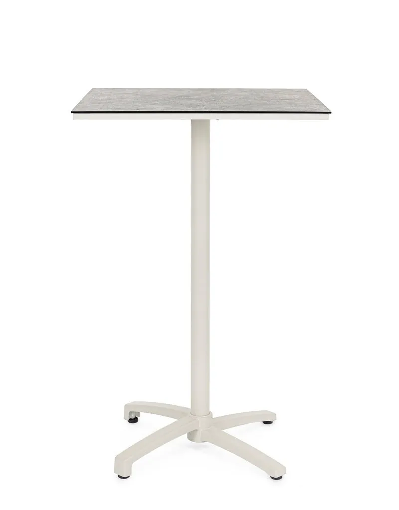 Tavolo bar alto pieghevole 70x70 in alluminio con piano HPL - CLARET