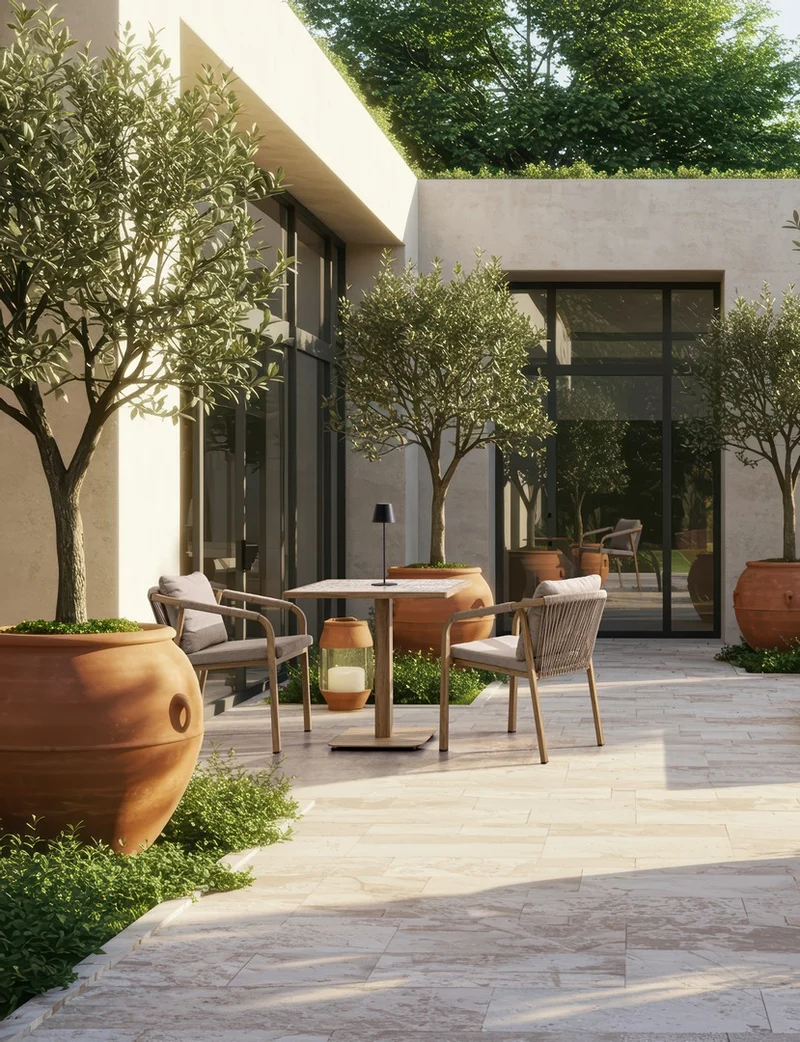 Tavolo da Giardino in Alluminio con Piano in Piastrelle di Porcellana - KALIMERA