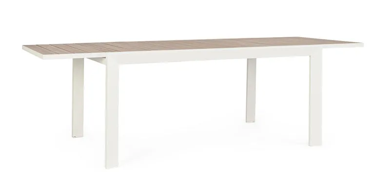 Tavolo da Giardino Allungabile in Alluminio Effetto Legno 160-240x100 cm - BELMAR