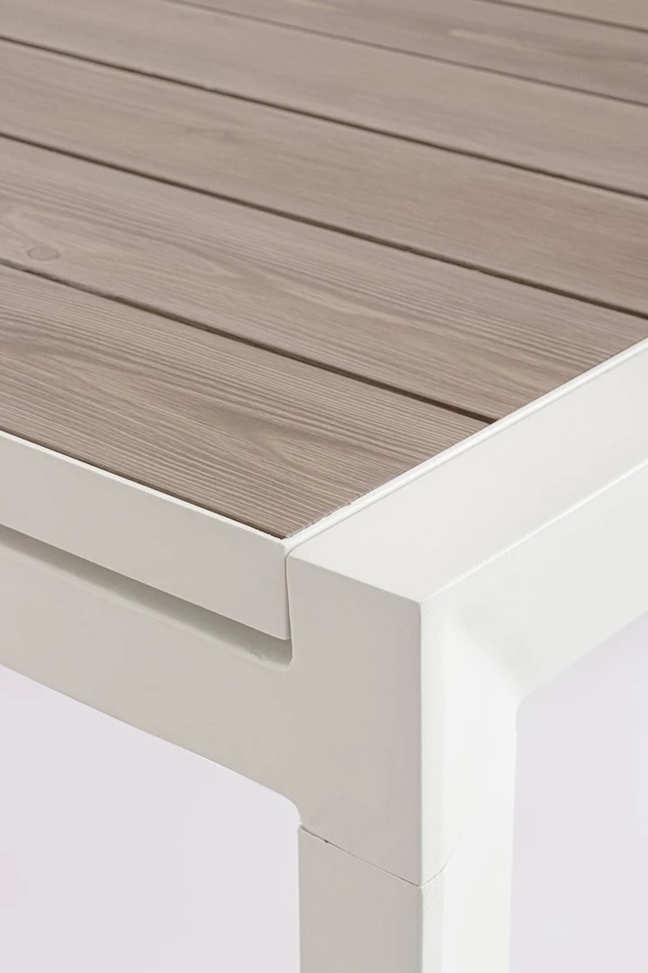 Tavolo da Giardino Allungabile in Alluminio Effetto Legno 160-240x100 cm - BELMAR