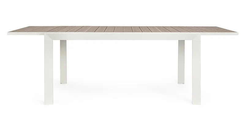 Tavolo da Giardino Allungabile in Alluminio Effetto Legno 160-240x100 cm - BELMAR