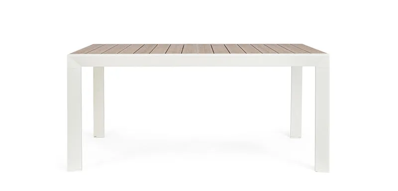 Tavolo da Giardino Allungabile in Alluminio Effetto Legno 160-240x100 cm - BELMAR