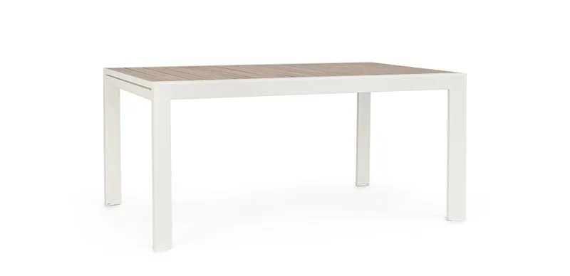 Tavolo da Giardino Allungabile in Alluminio Effetto Legno 160-240x100 cm - BELMAR