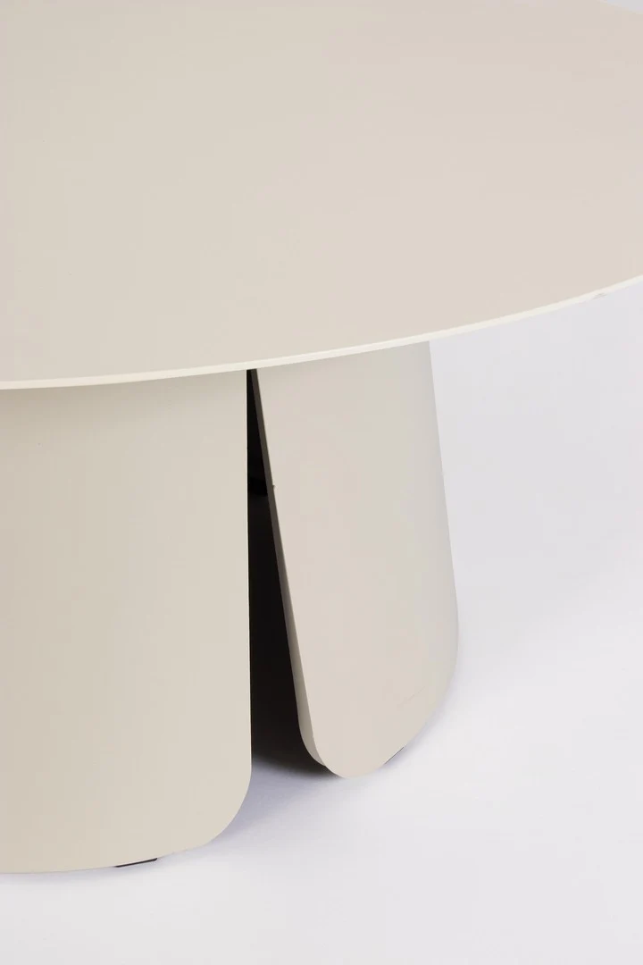 Set di 2 Tavolini Rotondi in Alluminio con Piano Effetto Legno Pelican - HAYDEN