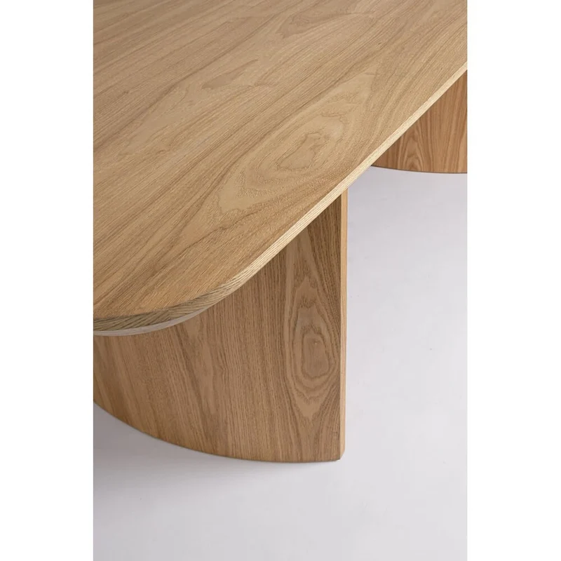 Tavolo da Pranzo in Legno di Quercia 240x100 cm con Gambe a Colonna - ODELIA