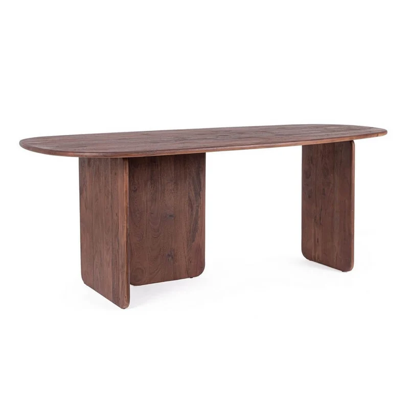 Tavolo da pranzo ovale in legno di acacia 200x100 cm - NAYANA