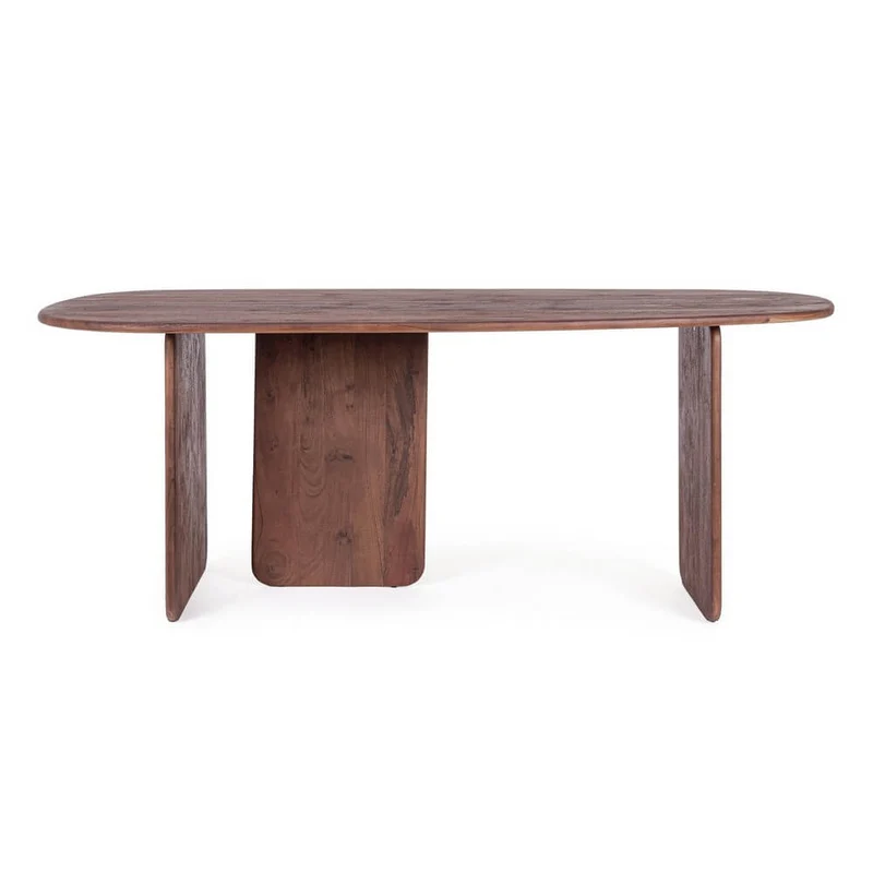 Tavolo da pranzo ovale in legno di acacia 200x100 cm - NAYANA
