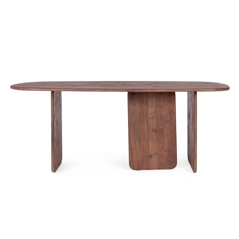 Tavolo da pranzo ovale in legno di acacia 200x100 cm - NAYANA