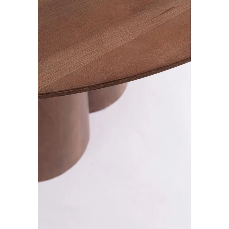 Tavolo da Pranzo Rotondo in Legno di Mango color Tobacco - NASSOR
